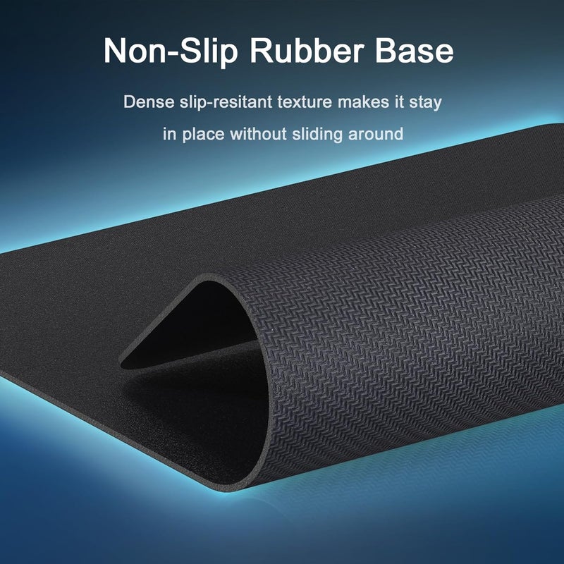 Senetem XL Large Mouse Pad, Ultra-Smooth Gaming Mousepad, Non-Slip Rubber Base, Washable Surface Fits Wired & Wireless Mouse – Big & Long Keyboard Computer Black Mat for Desk, 31.5x11.8 in - Image 4